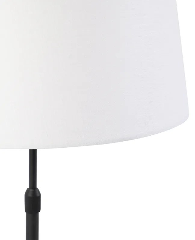 Stolná lampa čierna s bielym ľanovým tienidlom 35 cm nastaviteľná - Parte
