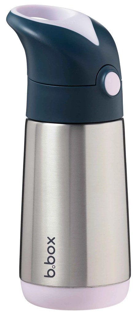 Termoska na pitie so slamkou 350 ml - indigo/ružová