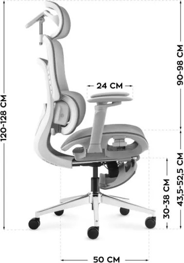 Masážne kancelárske kreslo Visioner 8.3 sivé