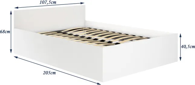 Jednolôžková posteľ s roštom a matracom 100x200 cm, sonoma