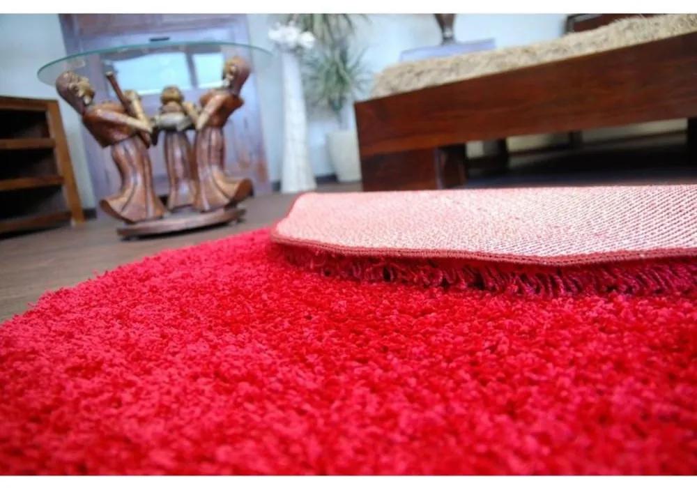 *Kusový koberec Shaggy Roy červený 2 kruh 100cm
