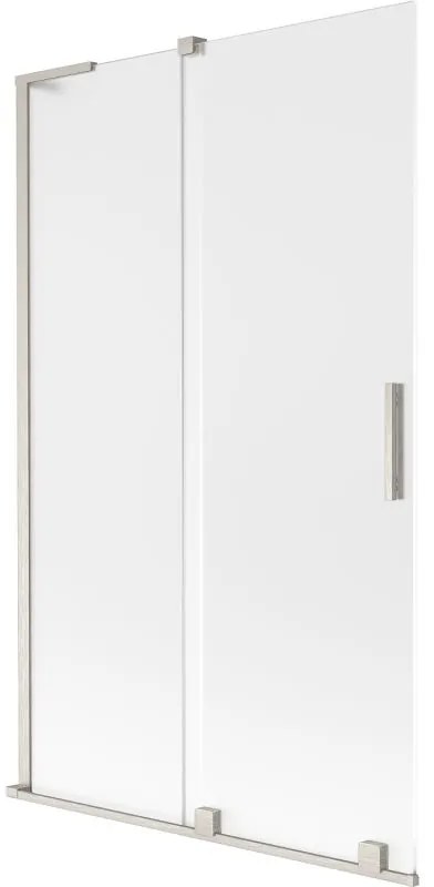 Mexen Velar L, 2-krídlová posuvná vaňová zástena 110 x 150 cm, 8mm sklo námraza, brúsená oceľ, 896-110-003-31-97