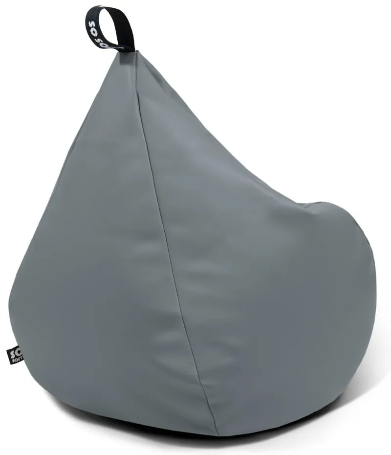 Oranžový sedací vak z imitácie kože Drop L – So Soft?