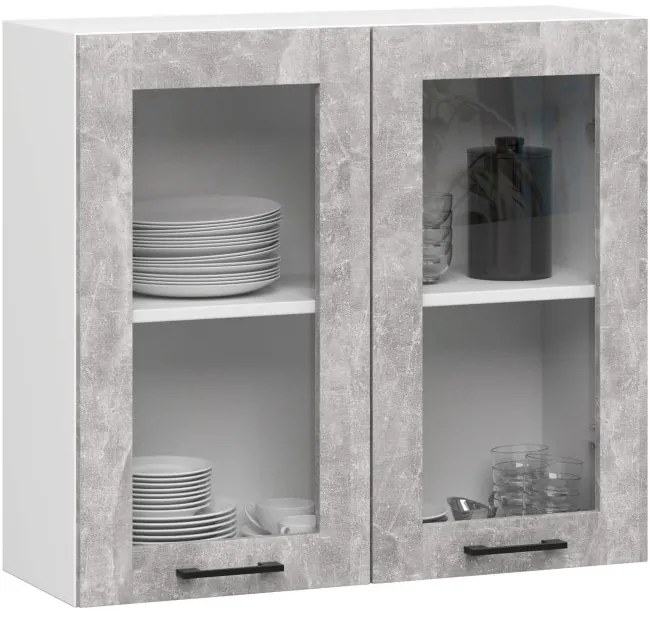 Kuchynská linka OLIVIA H720 1.8 m s vitrínou betón