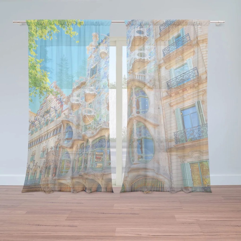 Sablio Záclony Barcelona Gaudi Casa Batllo 2: 2ks 150x250cm