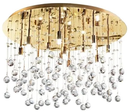 Ideal Lux - LED Krištáľové stropné svietidlo MOONLIGHT 15xG9/3W/230V pr. 80 cm zl
