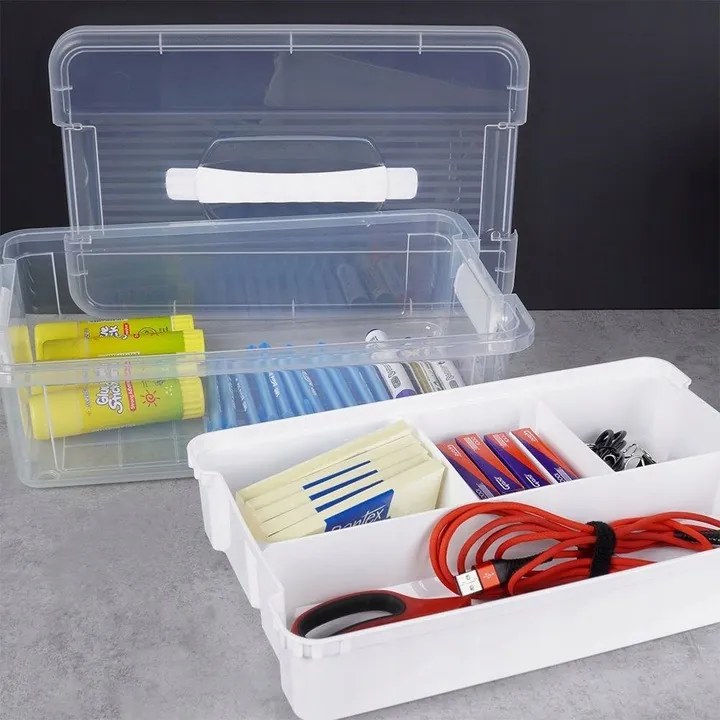 Organizér, úložný box 2v1, multifunkčný, biely STORMAX - 6 l, 32 x 23 x 11 cm