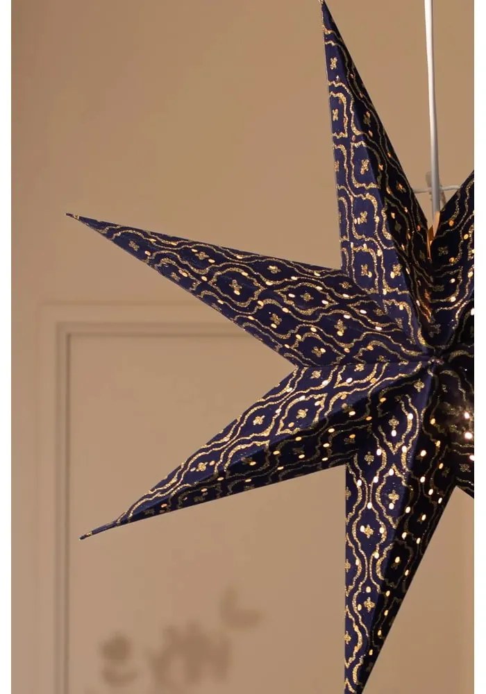 Tmavomodrá závesná vianočná svetelná dekorácia Baroque – Markslöjd