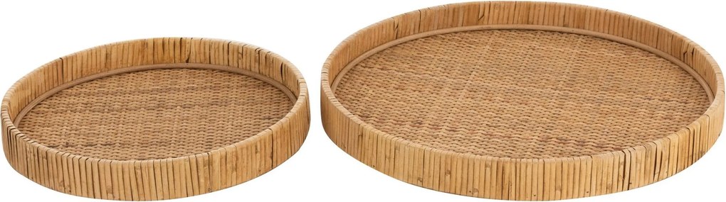 Set 2ks okrúhlych ratanových podnosov Boom - Ø 40*4cm