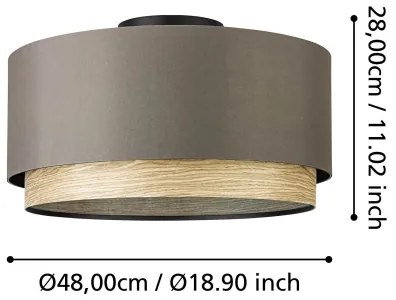 Eglo 390117 - Stropné svietidlo MARCHENA 1xE27/40W/230V hnedá