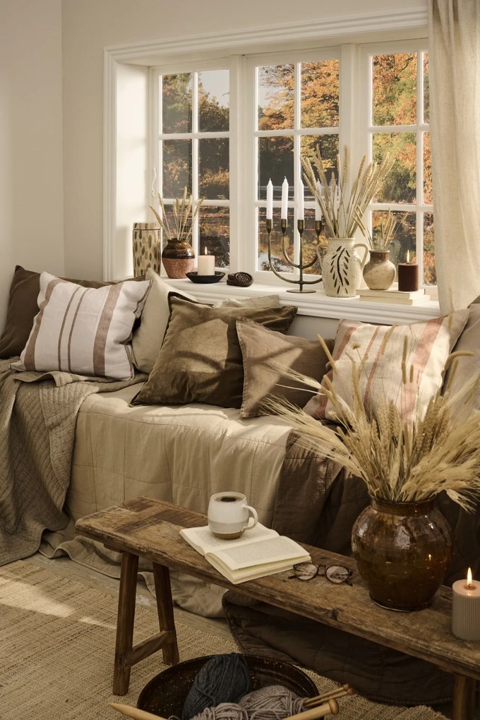 Ib Laursen Prešívaný prehoz Chocolate 130 × 180 cm