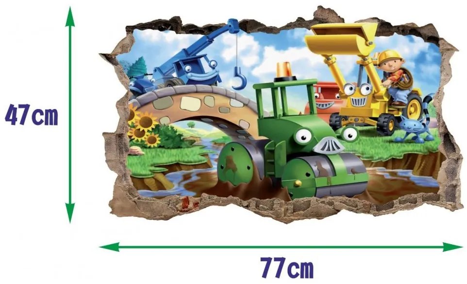 Nálepka na stenu staviteľ Bob 47 x 77 cm