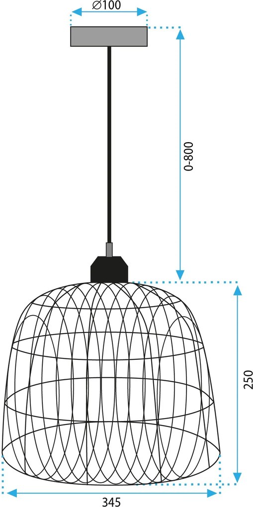 Toolight Boho, stropné svietidlo 35cm 1xE27 APP1351-1CP, OSW-05766