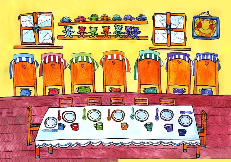 MARIONETINO – Zadná scéna k rozprávke Snehulienka (2 motívy)