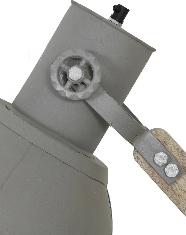 Šedá drevená stojaca lampa Elmer cement - 84 * 26 * 125 cm