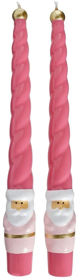 TWISTED Sada sviečok Santa 2 ks 27 cm - ružová