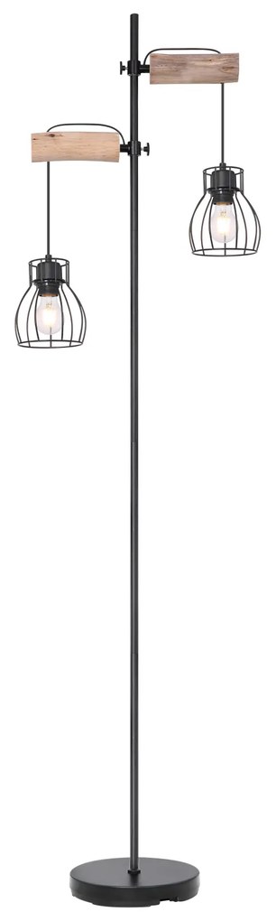 GLOBO Stojacia lampa v škandinávskom štýle MINA, 2xE27, 40W