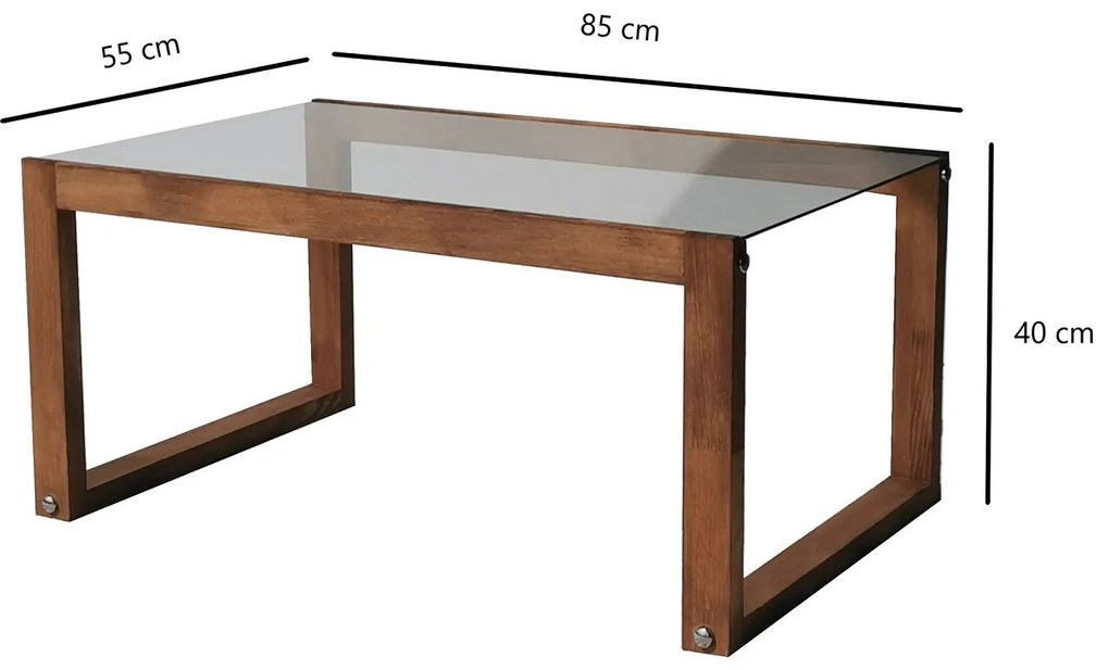 Dizajnový konferenčný stolík Vaidehi 85 cm drevený