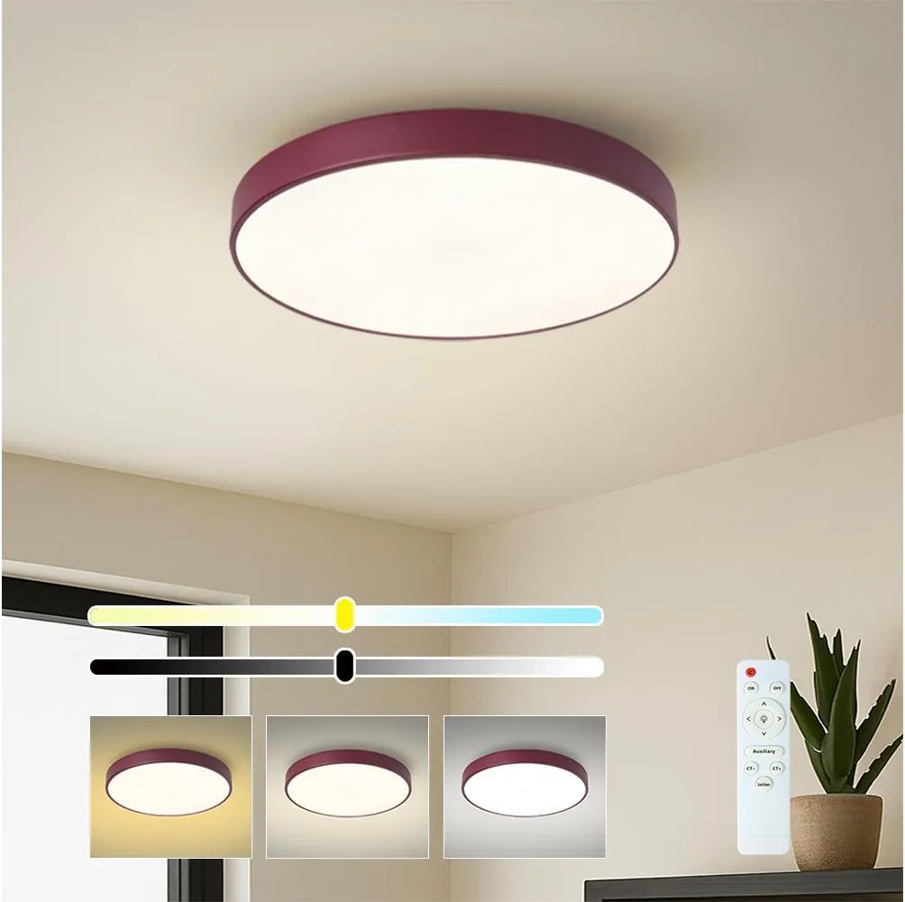 BRILAGI-LED stmievateľné stropné svietidlo POOL LED/48W/230V 3000-6000K 40 cm bordová+DO