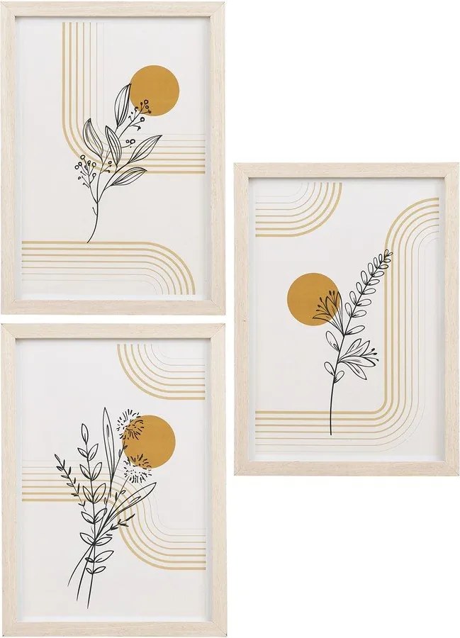 Rámčeky v súprave 3 ks na stenu v svetlo prírodnej farbe 21x30 cm Madison – House Nordic