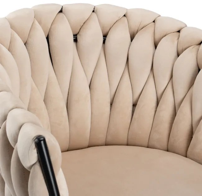 Jedálenská stolička COFTON zamatová, čierna / béžová