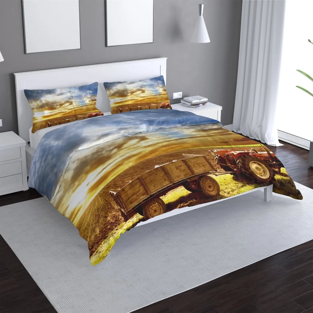 Sablio Obliečky Traktor s prívesom - 140x200 / 90x70