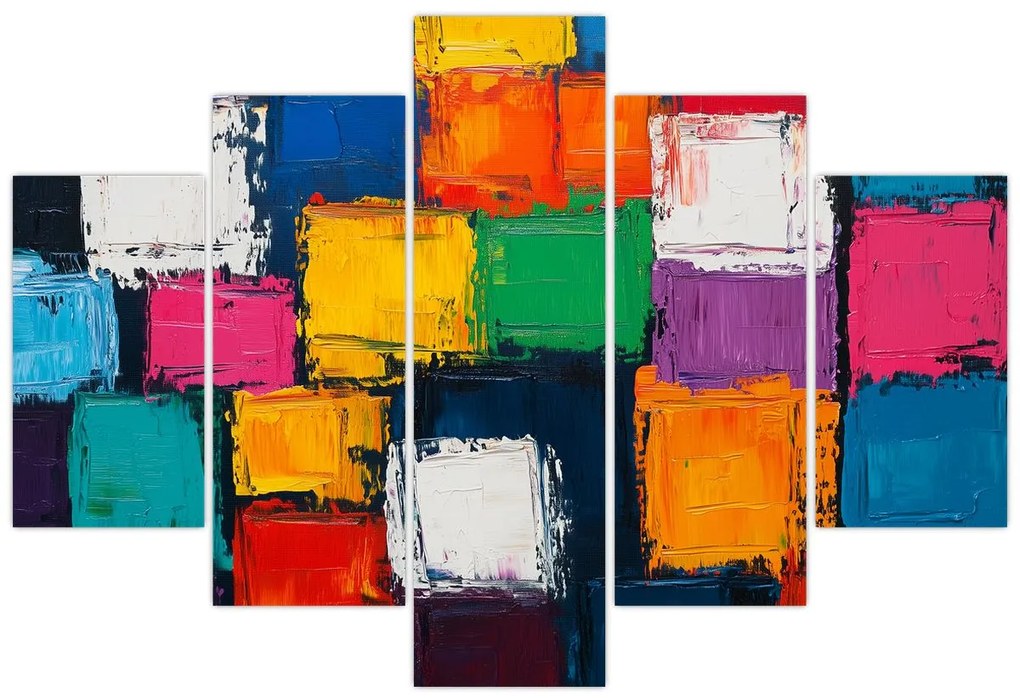 Obraz - Maľba farebných štvorcov (150x105 cm)