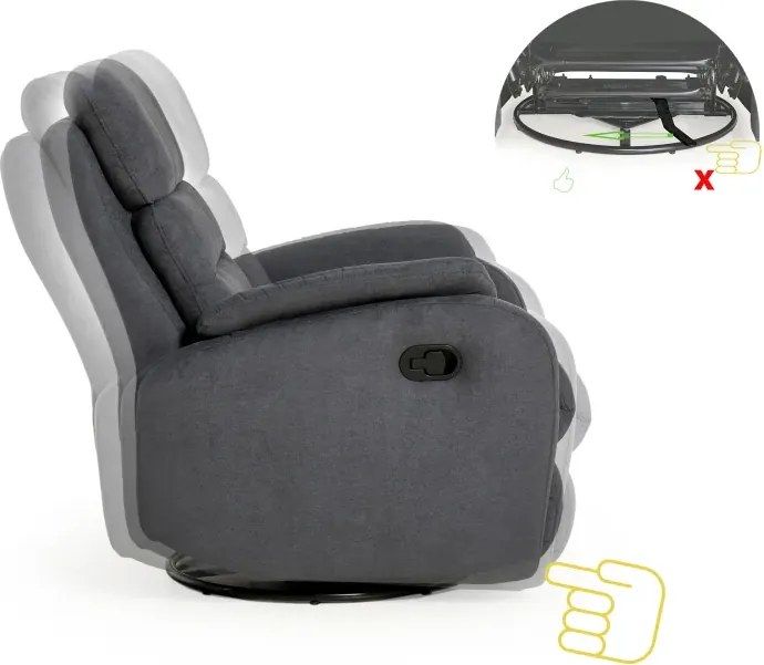 Kreslo ELEGANT 3 polohovacie, sivá (soro 97)