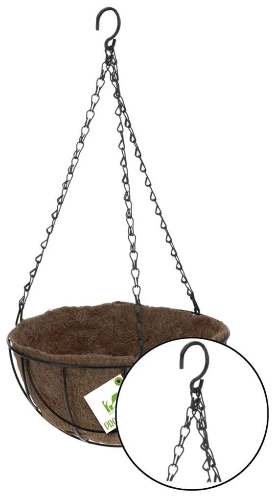 ZÁVESNÝ KVETINÁČ Z KOKOSOVÉHO VLÁKNA COCONUT 25X55 CM HNEDÁ
