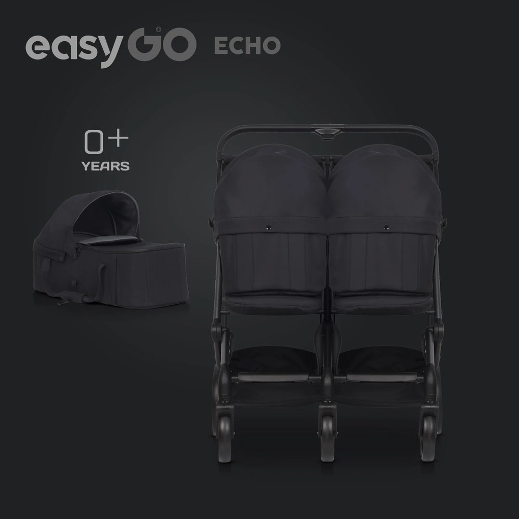 Súrodenecký kočík EasyGo Echo Ebony Black