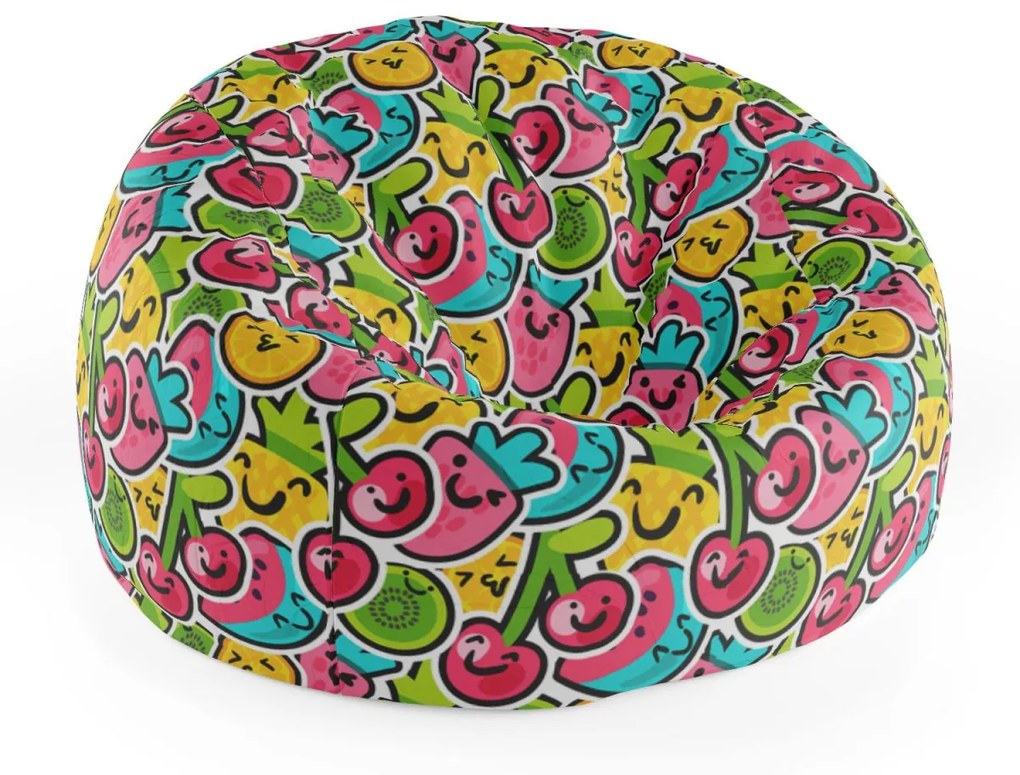 Sablio Sedací vak Cocoon Veselé ovoce - 115 x 75 cm x 45 cm