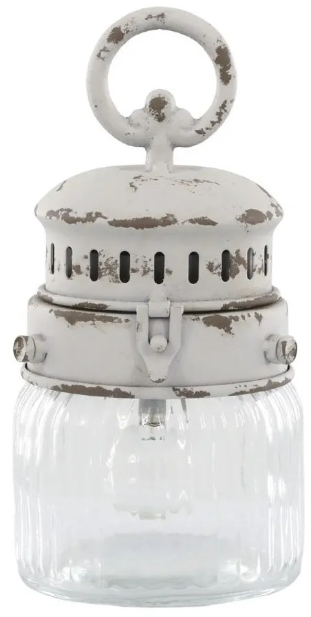 Francúzsky stajňový lampáš so žiarovkou a časovačom French Stable - Ø 11*22 cm