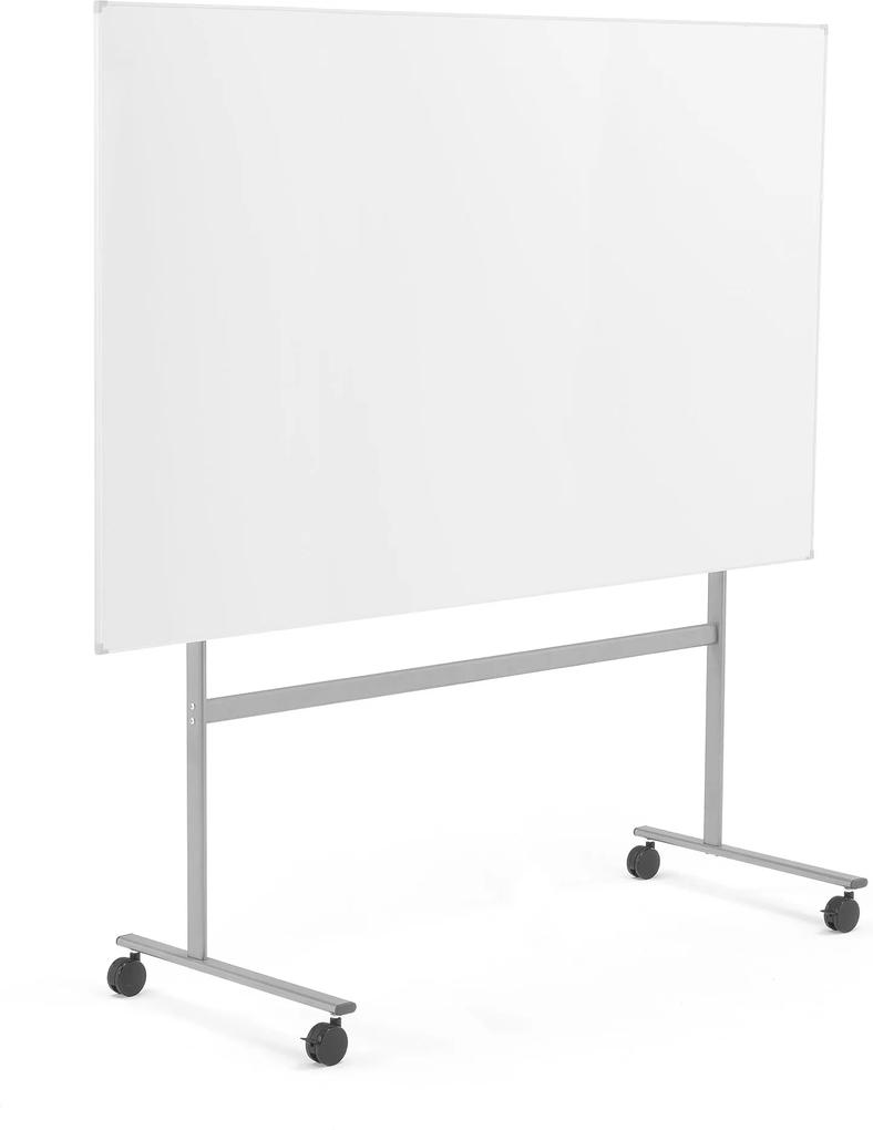 Biela magnetická tabuľa Doris s kolieskami, 2000x1200 mm