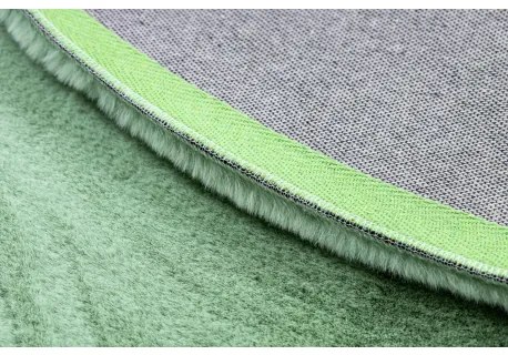 Okrúhly koberec BUNNY, zelená, imitácia králičej kožušiny Veľkosť: kruh 100 cm