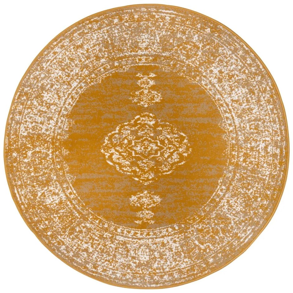 Žltý/oranžový okrúhly koberec ø 160 cm Méridional - Hanse Home