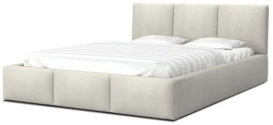 GM Čalúnená manželská posteľ s úložným priestorom Izabela - krémová Rozmer: 140x200