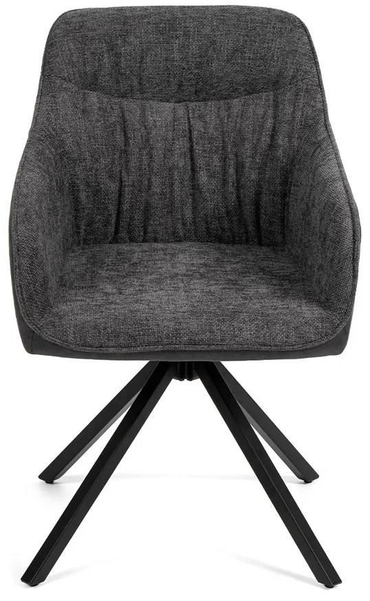 Noela Otočná jedálenská stolička látková LOREN tmavo šedá