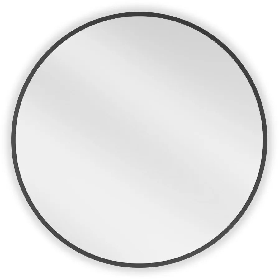 Mexen Loft, okrúhle kúpeľňové zrkadlo 65 cm, farba rámu čierna matná, 9850-065-065-000-70
