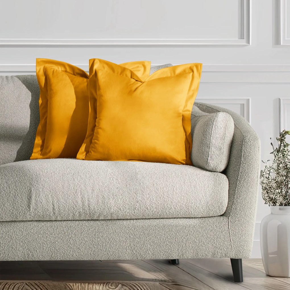 Obliečky na vankúše AmeliaHome Velvet Side horčicové
