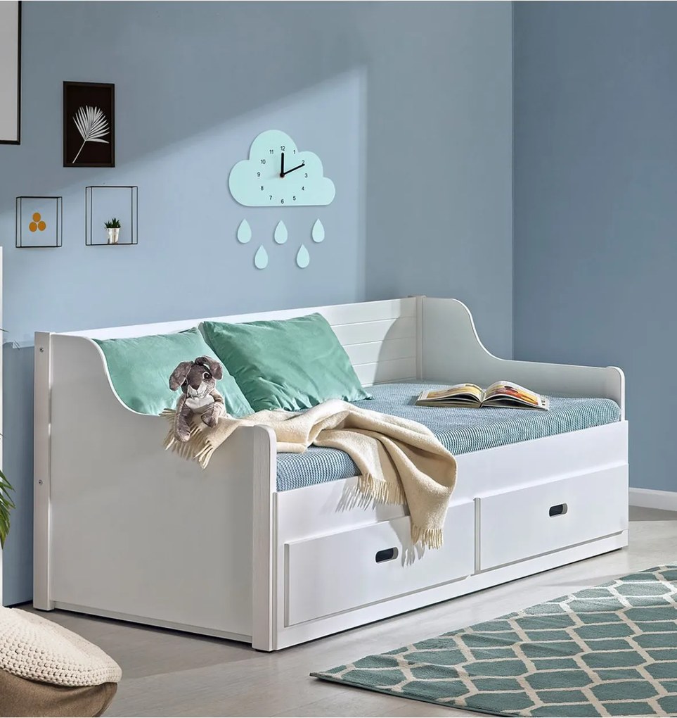 Detská dvojlôžková posteľ SZYMON 2 x 80x200 cm biela/sivá