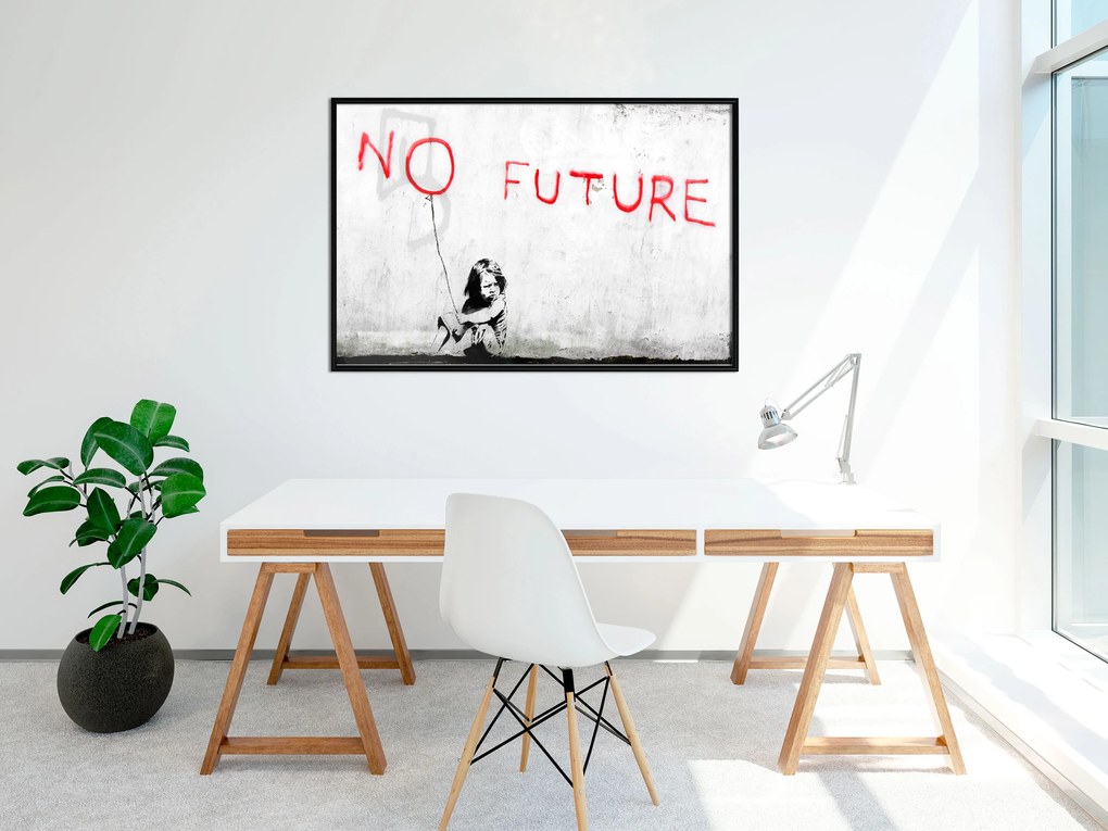 Artgeist Plagát - No Future [Poster] Veľkosť: 90x60, Verzia: Zlatý rám s passe-partout