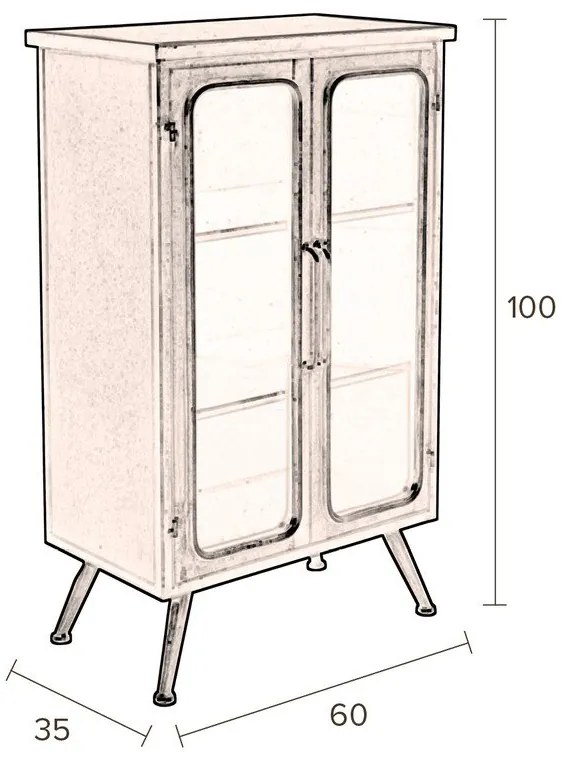 Čierna kovová vitrína 60x100x35 cm Denza – Dutchbone