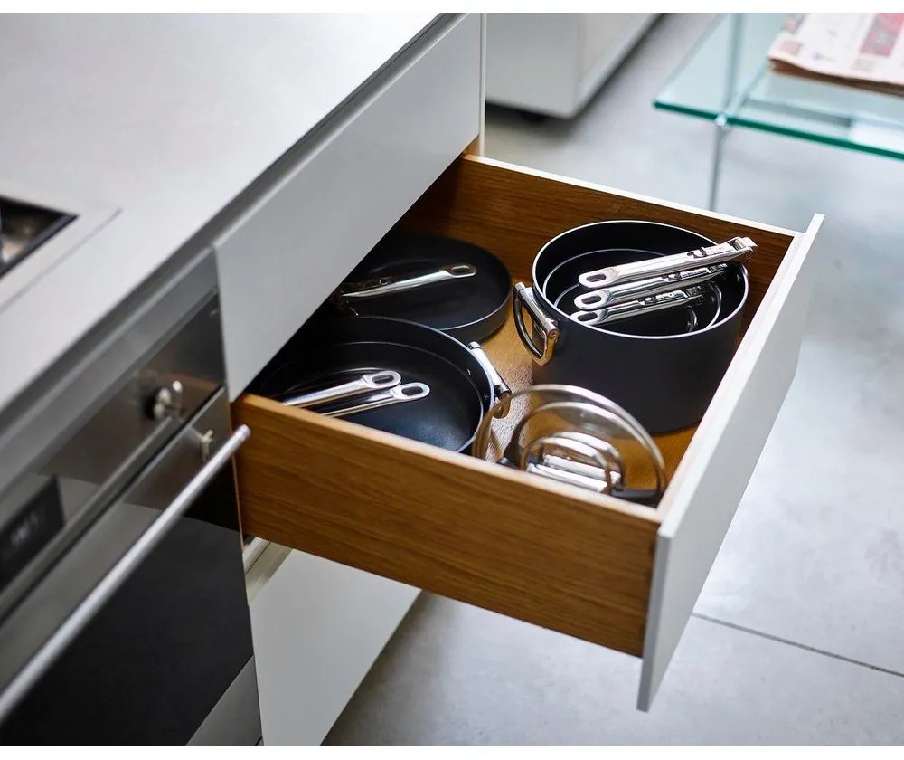 Hrnce v súprave 3 ks s pokrievkou/s keramickým povrchom na indukciu Space – Joseph Joseph