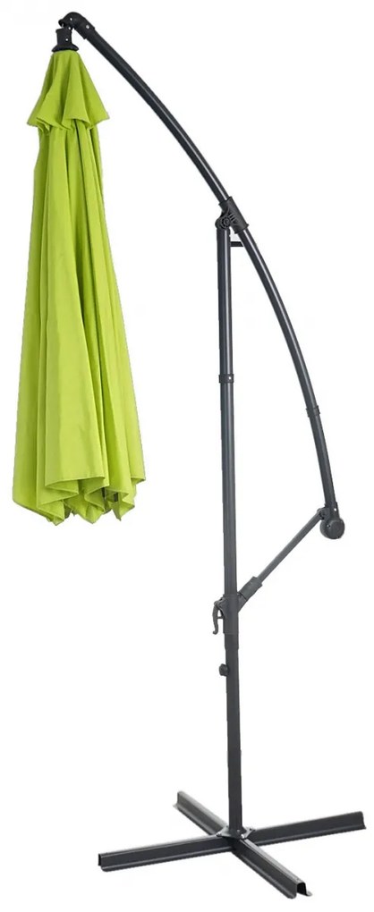 Slnečník Acerra Ø 3m bez záťaže - polyester/oceľ - zeleno-citrónová