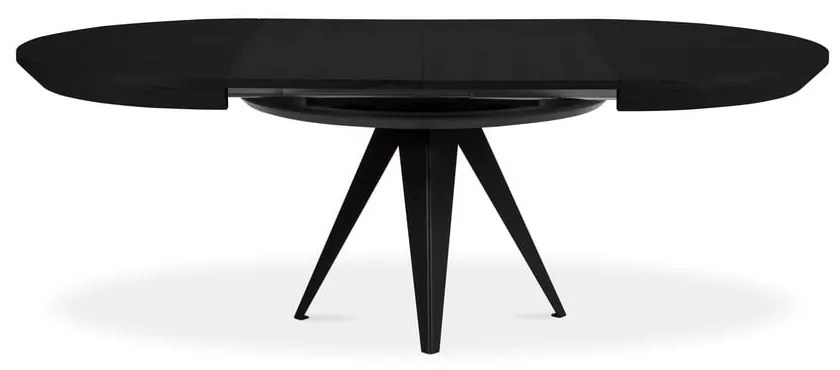Okrúhly rozkladací jedálenský stôl s prídavnou doskou s čiernou doskou ø 120 cm Magnus – Windsor &amp; Co Sofas