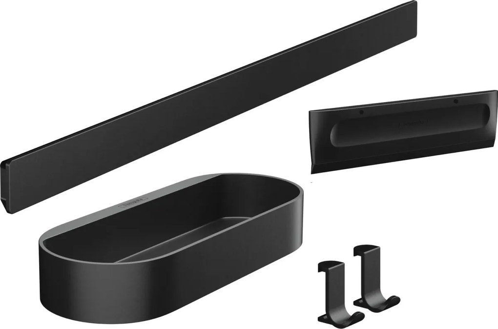 Hansgrohe WallStoris, sada do sprchy, čierna matná, HAN-27967670