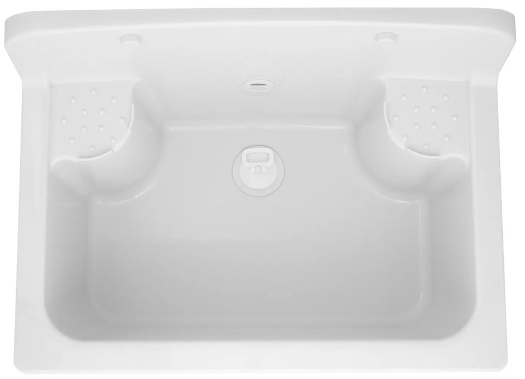 Gamma Manta, univerzálna plastová výlevka 55,6x37,3x34,8 cm + sifón, 1-komorová, biela, GMA-KGR56-WH