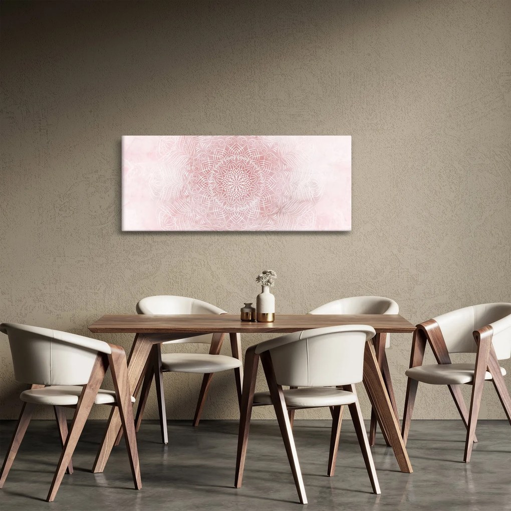 Obraz - Ružová mandala (120x50 cm)