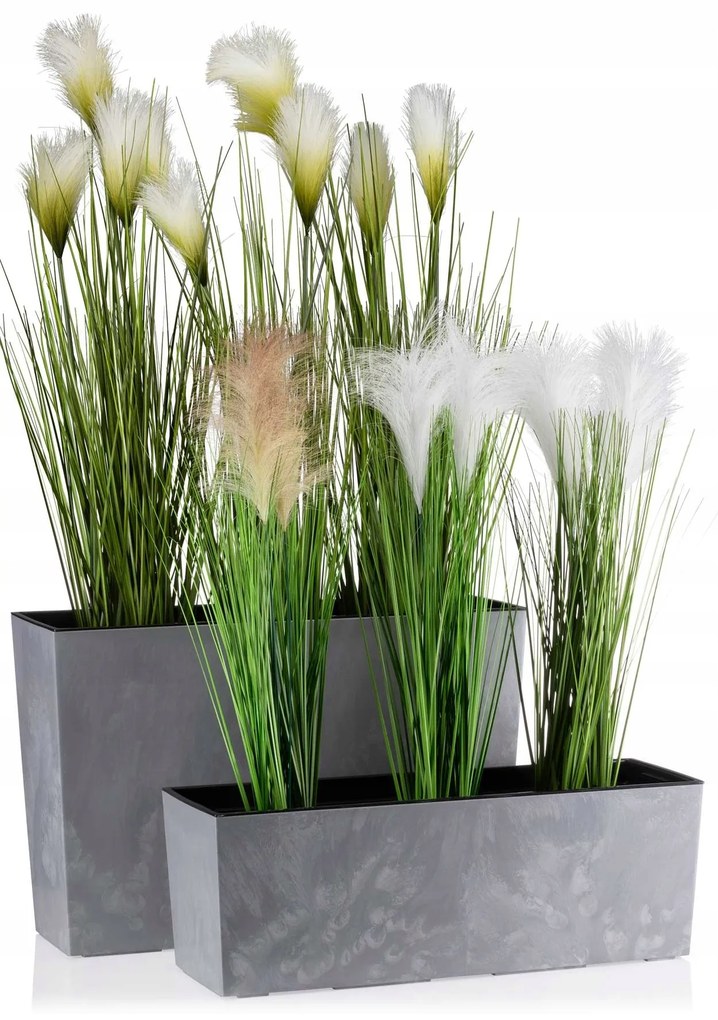 Truhlík Bouquet 56 cm sivý betón