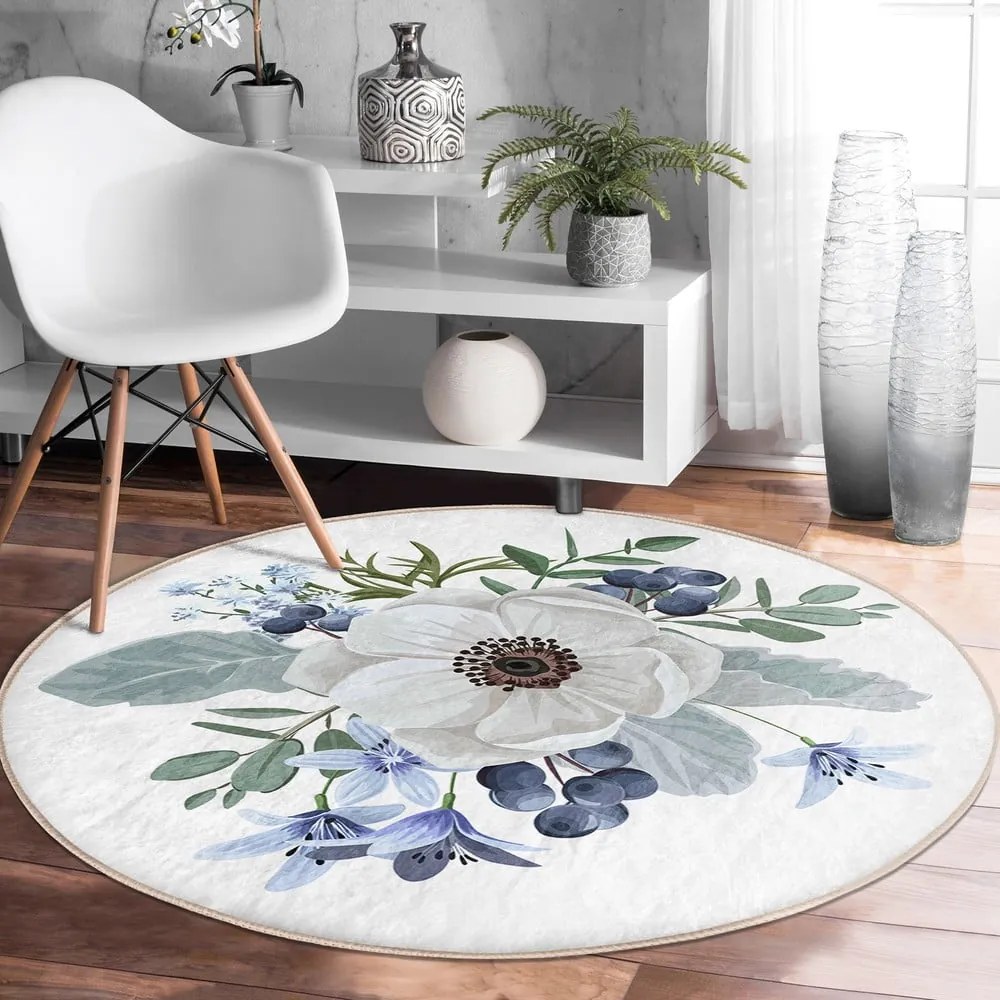 Prateľný okrúhly koberec vhodný pre robotické vysávače ø 80 cm Comfort – Mila Home